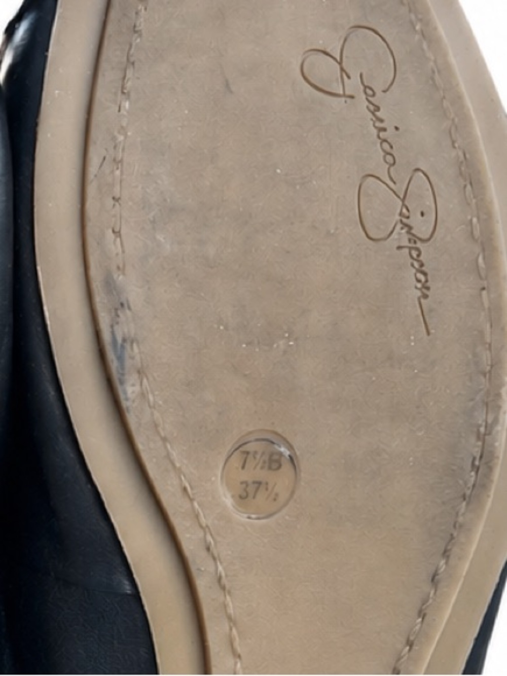 Jessica Simpson Leve Black Ballet Flats Square Toe Bow Size 7.5B - Picture 10 of 10